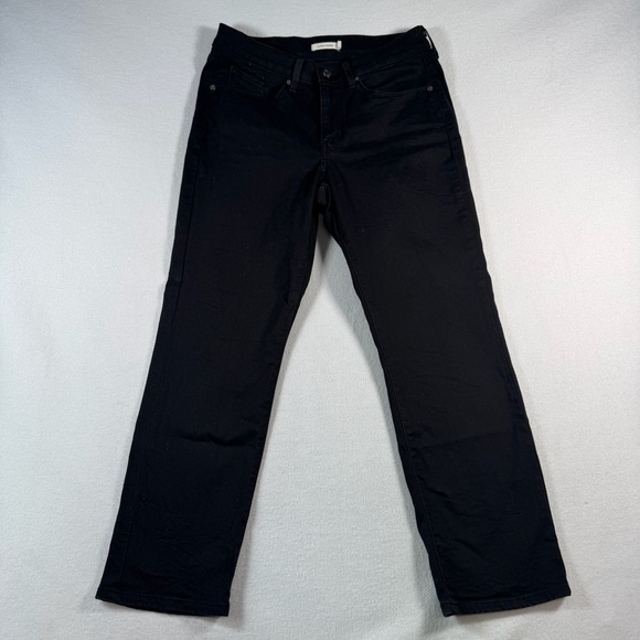 Levis Jeans Womens 10 Black Classic Straight Mid Rise Stretch - Picture 1 of 14